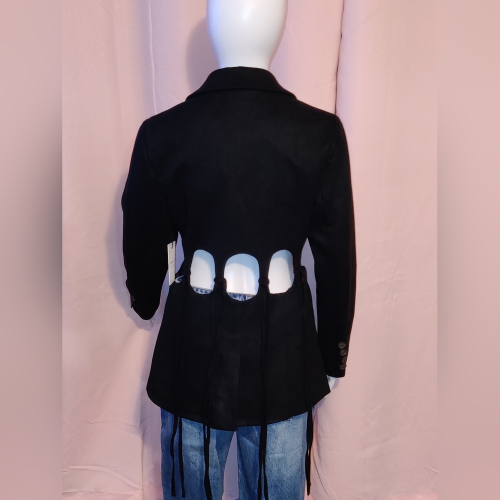 NWT-Faux Suede Cutout Blazer - Picture 3 of 10